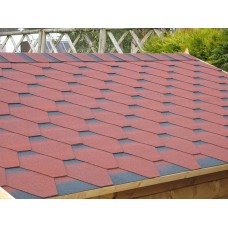 Bitumen roof shingles red