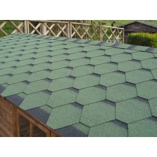 Bitumen roof shingles green