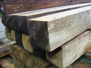 2.4m x 150mm x 150mm treated softwood post