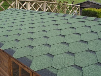 Bitumen roof shingles green